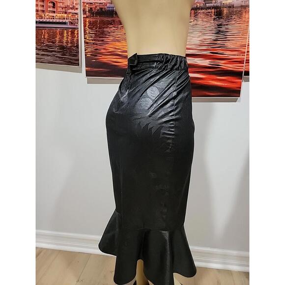 Peter And Jo Made In France Black Jacquard Size 1 (S) Trumpet Women's Skirt #7 - Picture 7 of 12